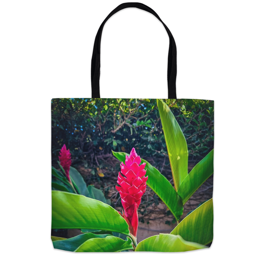 Hawaiian Red Torch Ginger tote bag by Sam Gilliss Visual Arts, premium double-stitched cotton with tropical floral print.