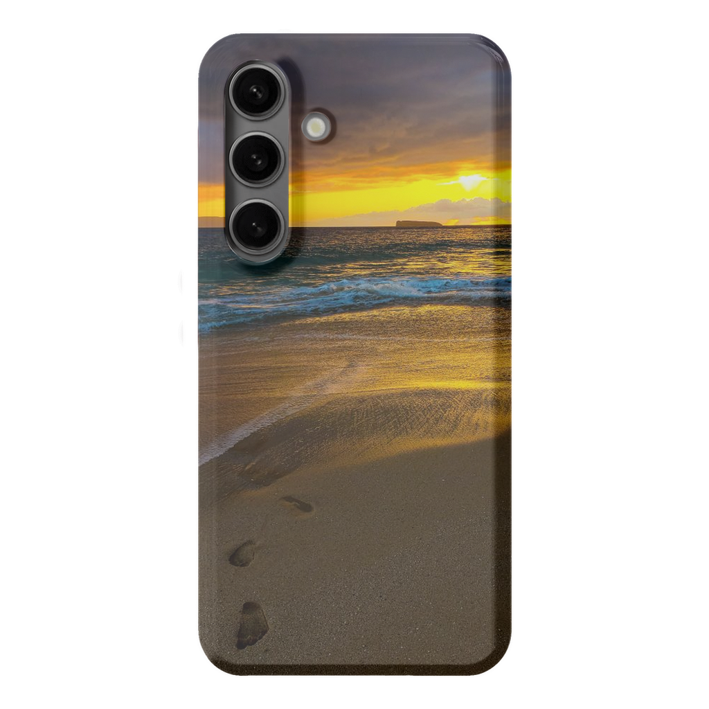 Hawaii-themed cell phone case featuring a Stormy Sunset at Makena Beach, Maui artwork by Sam Gilliss Visual Arts.