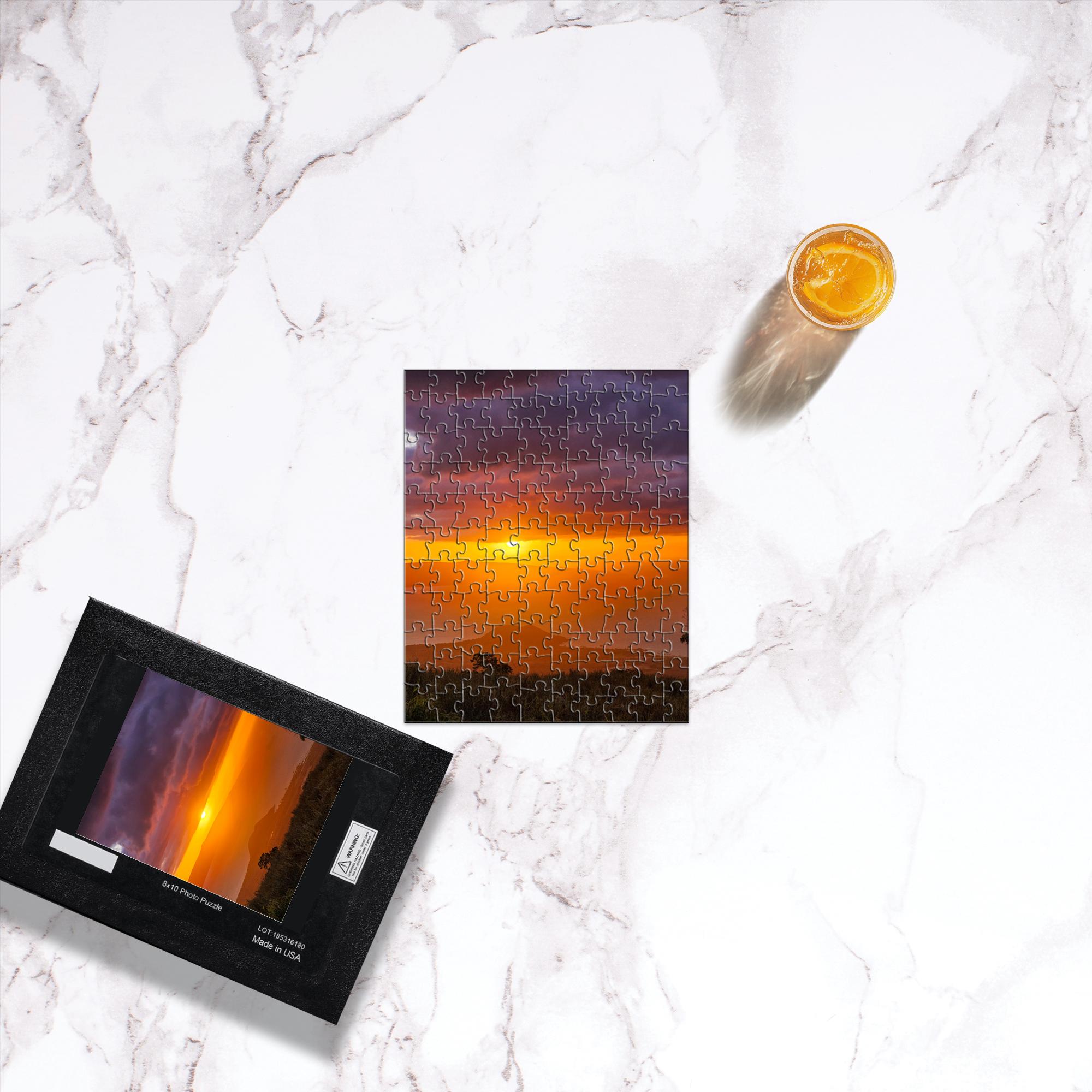 Sam Gilliss Hawaiian Paradise jigsaw puzzle featuring a sunset over the ocean, with vibrant colors and detailed ocean scene.