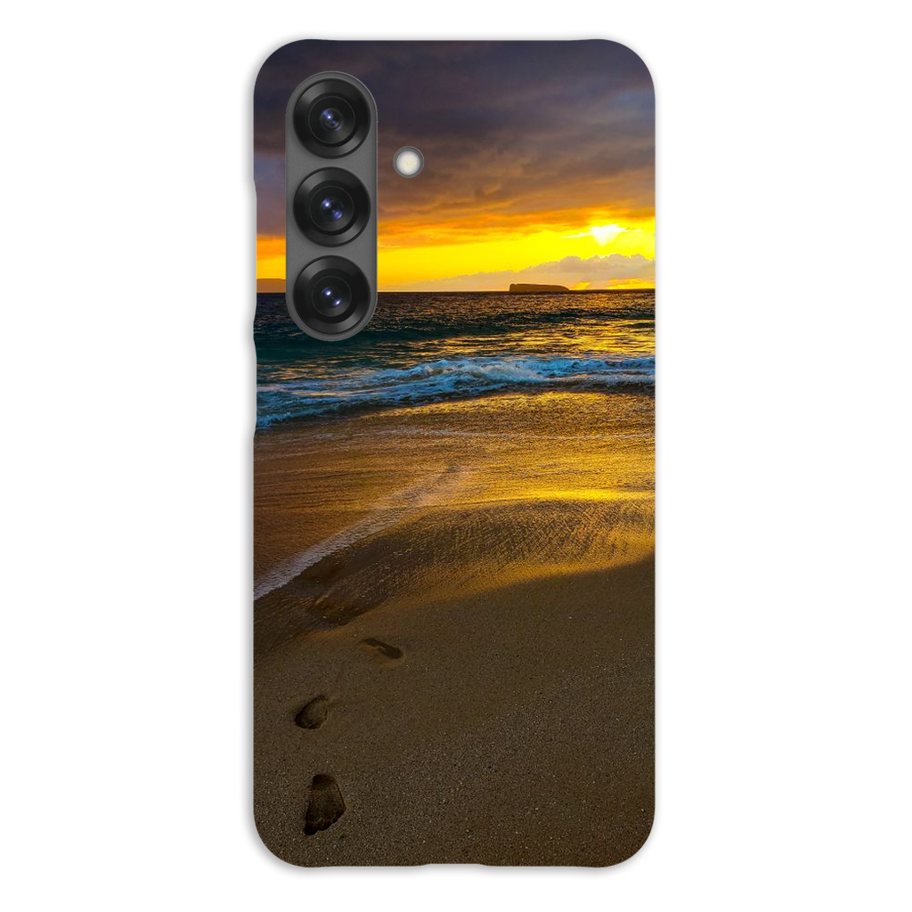Hawaii-themed cell phone case featuring a stormy sunset at Makena Beach, Maui with vibrant ocean and sky imagery by Sam Gilliss Visual Arts.