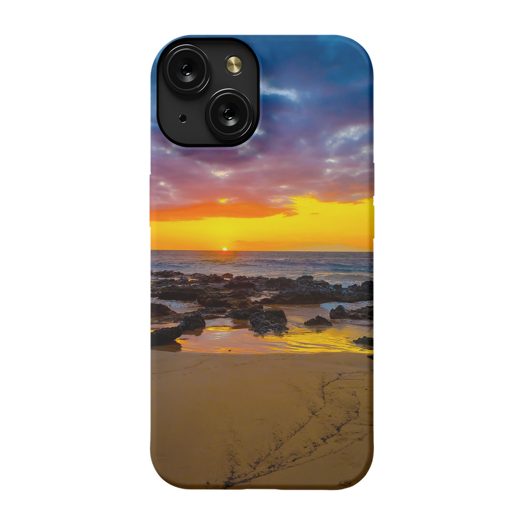 Maui Sunset premium cell phone case featuring Hawaiian Island sunset and golden hour imagery by Sam Gilliss Visual Arts