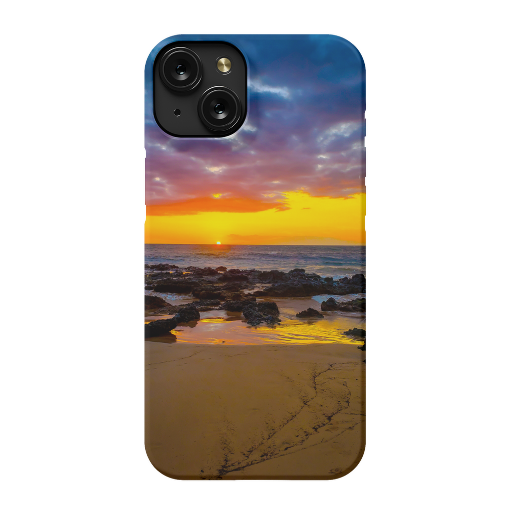 Sam Gilliss Visual Arts Maui Sunset premium cell phone case featuring Hawaiian island and golden hour landscape design