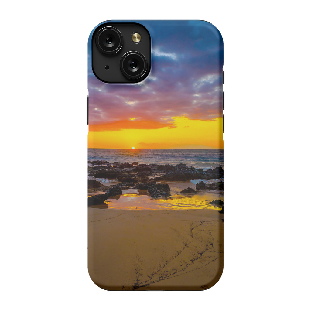 Sam Gilliss Visual Arts Maui Sunset premium cell phone case featuring Hawaiian island and golden hour sunset design