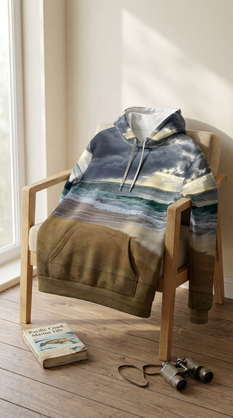 Sam Gilliss Visual Arts North Shore Oahu premium all-over print hoodie with ultra-soft fabric and classic fit, featuring vibrant island design.