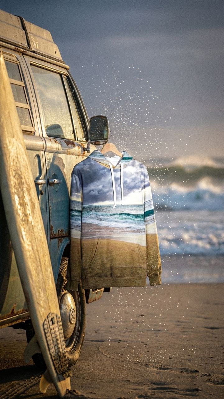 Sam Gilliss Visual Arts North Shore Oahu premium all-over print hoodie with ultra-soft fabric and classic fit, featuring vibrant ocean-themed design.
