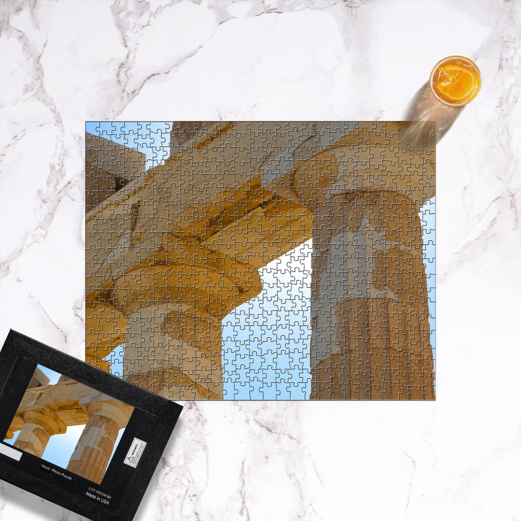 Sam Gilliss Visual Arts puzzle featuring the Parthenon at the Acropolis in Athens Greece, with 1000-piece fine art jigsaw puzzle.