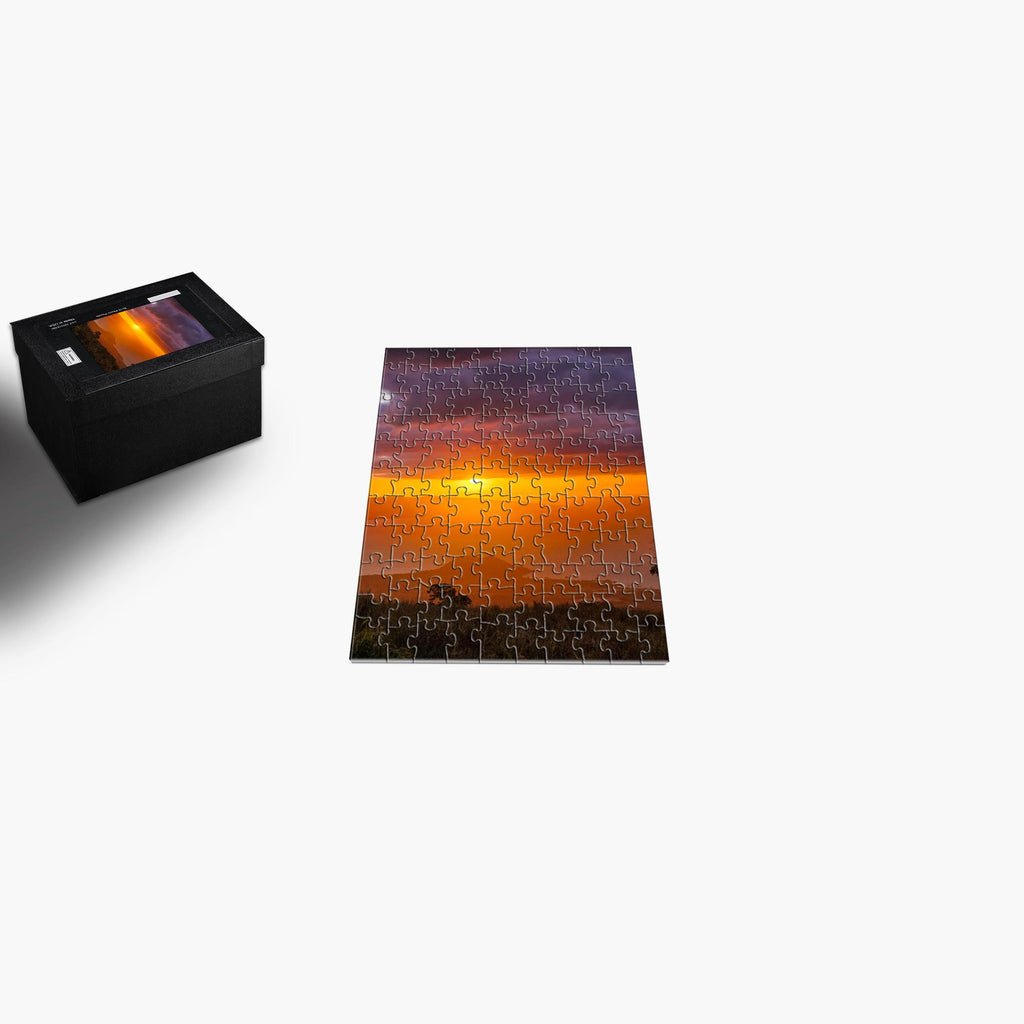 Keokea Sunset Over the Ocean Hawaiian Paradise jigsaw puzzle by Sam Gilliss, featuring vibrant sunset and ocean scene with puzzle pieces.