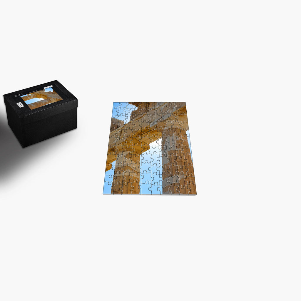 Sam Gilliss Visual Arts puzzle of the Parthenon at the Acropolis, featuring detailed artwork of Athens Greece in 110 to 1000-piece jigsaw.