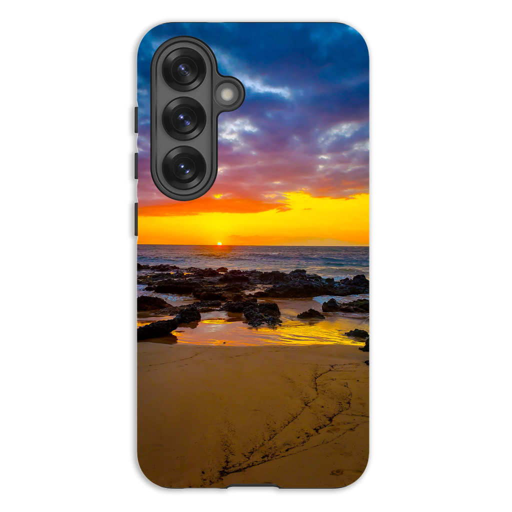 Maui Sunset premium cell phone case featuring Hawaiian island and golden hour sunset scene by Sam Gilliss Visual Arts
