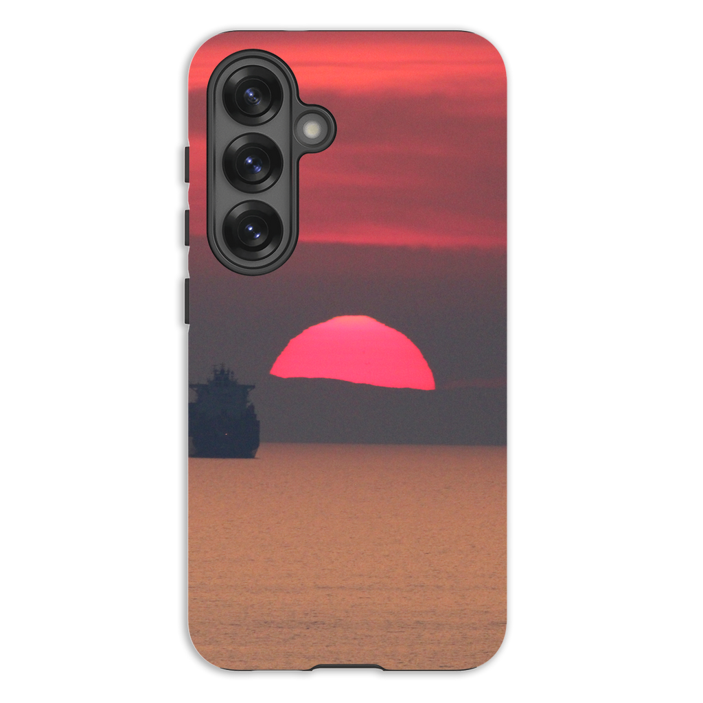 Premium cell phone case featuring a sunset over Corsica's Mediterranean coast by Sam Gilliss Visual Arts.