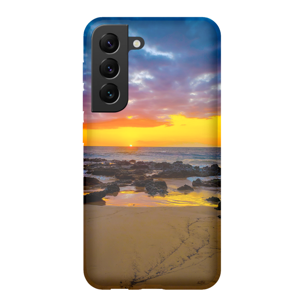 Maui Sunset premium cell phone case featuring Hawaiian island and golden hour sunset design by Sam Gilliss Visual Arts.
