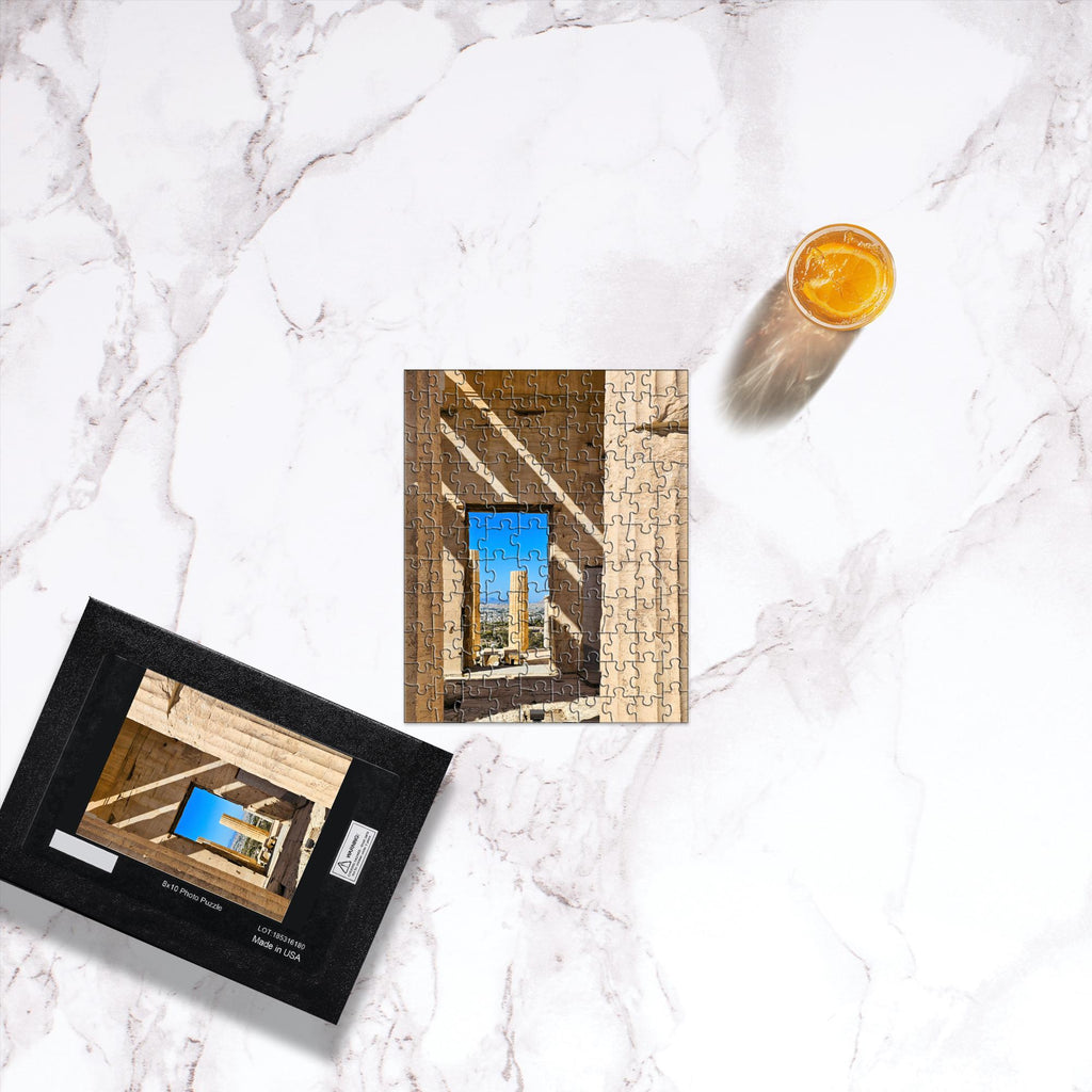 Puzzle image of the Propylaea at the Athens Acropolis, featuring classical Greek architecture, by Sam Gilliss Visual Arts, in a 1000-piece jigsaw.