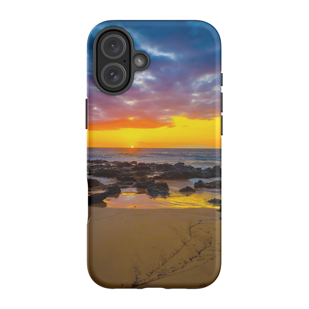 Maui Sunset premium cell phone case featuring Hawaiian island and golden hour sunset design by Sam Gilliss Visual Arts.