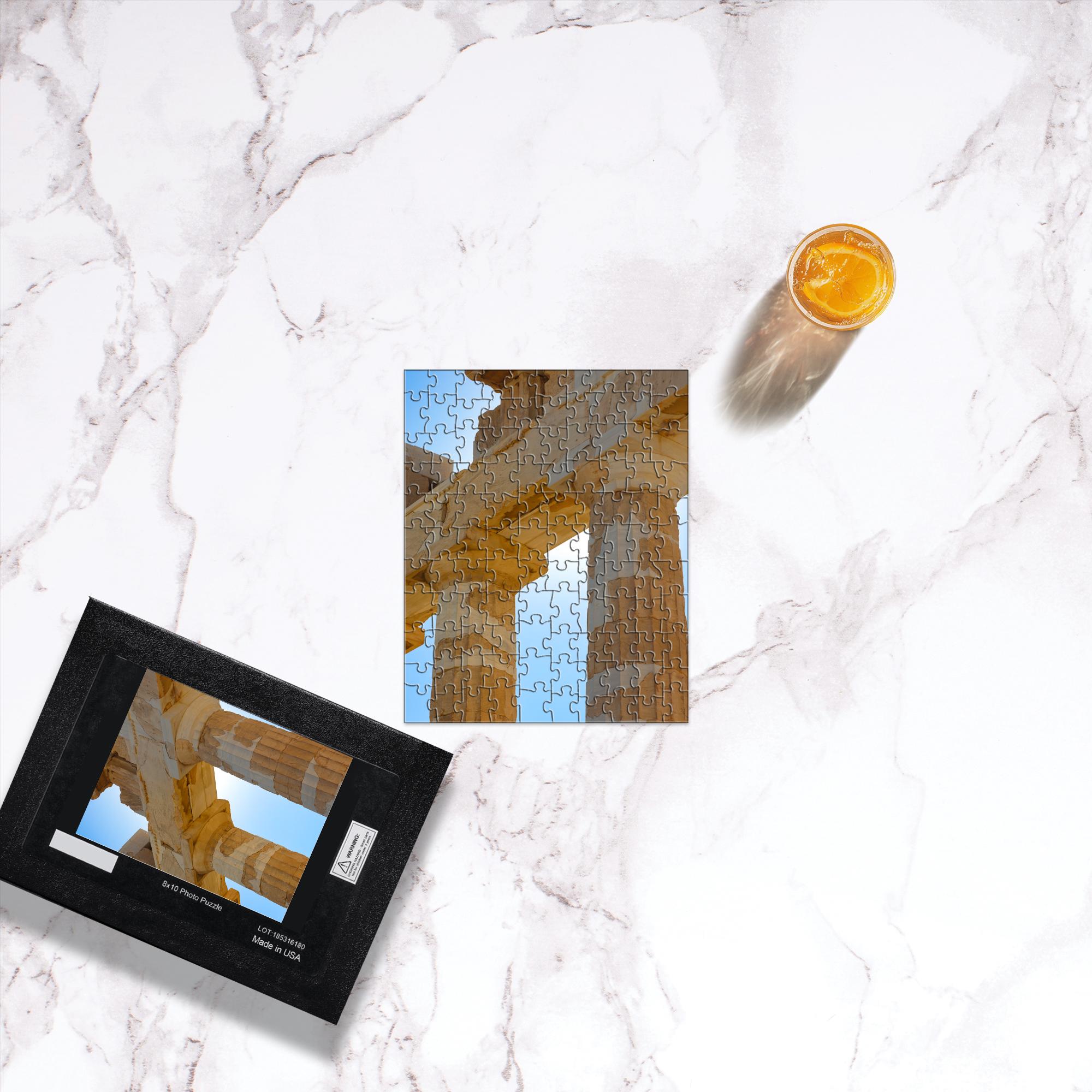 Sam Gilliss Visual Arts Parthenon at the Acropolis puzzle showing a detailed image of the ancient Greek temple in Athens with 1000 puzzle pieces.