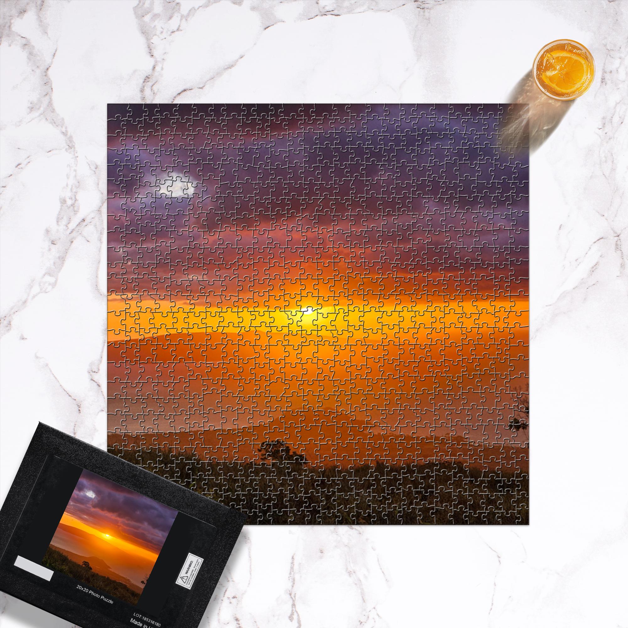 Hawaiian sunset over the ocean puzzle by Sam Gilliss, featuring vibrant tropical scenery and a peaceful coastal view.